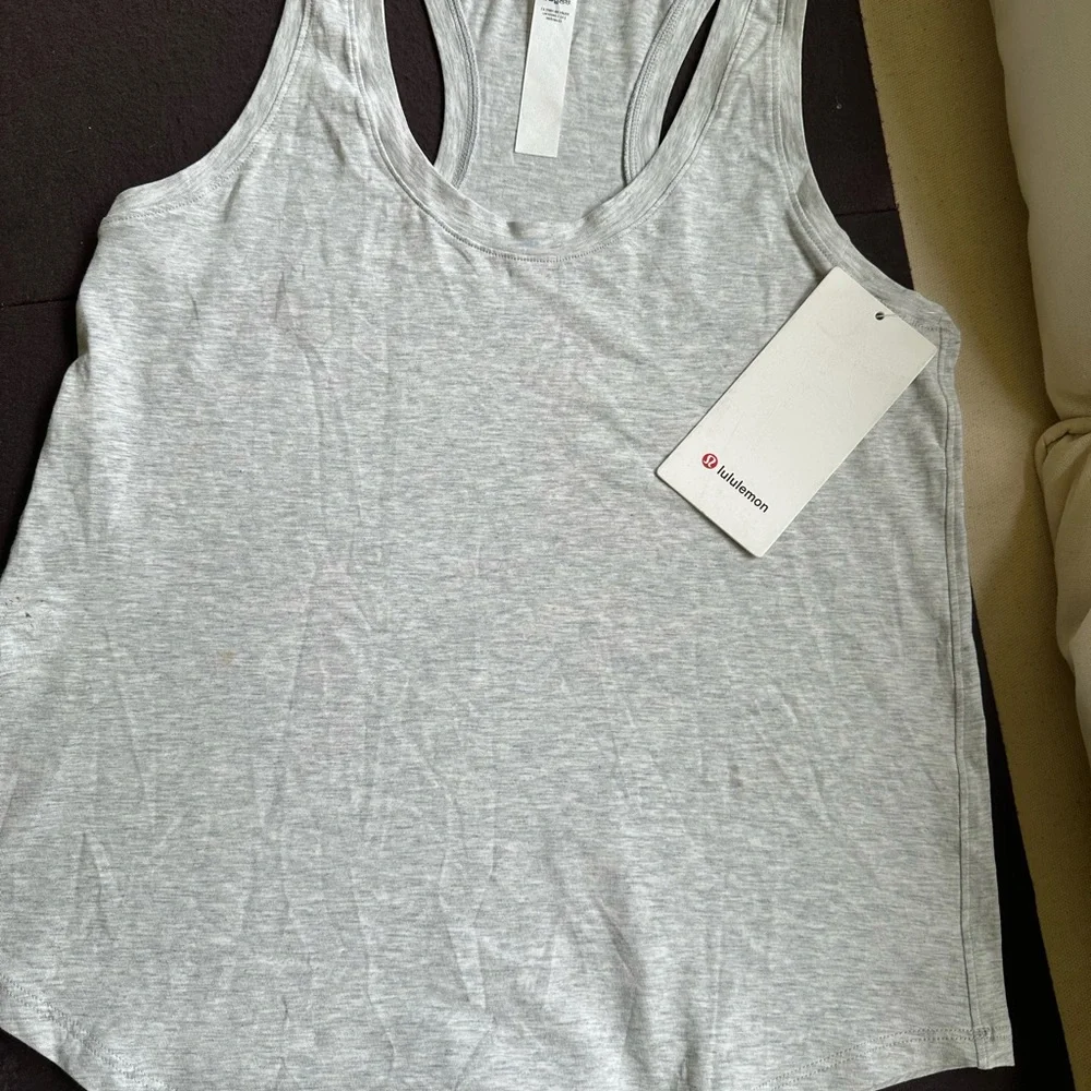 Lululemon Athletica Asymmetrical Gray Sleeveless Tank Top - Picture 4 of 9